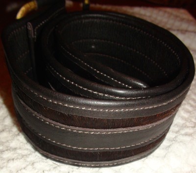 Motif 56 Black Calf Hair Inlay Leather Belt Size M Shop — Motif 56 belts main image 4