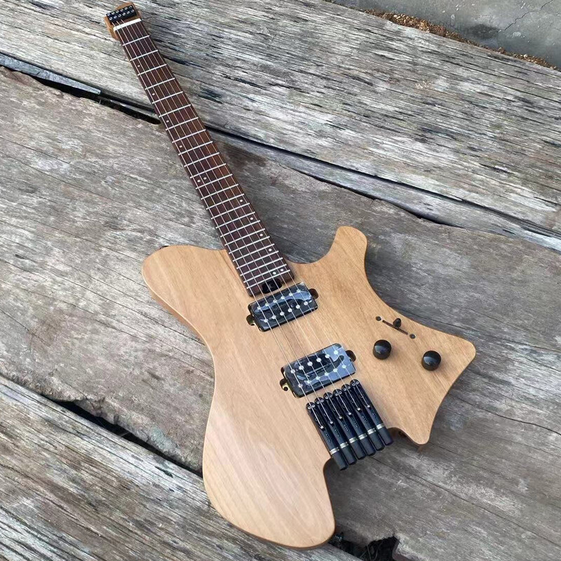 Acepro Upgraded Headless Electric Guitar Satin Natural Color Alder