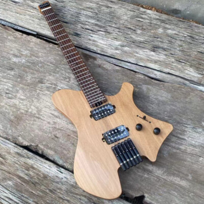 Acepro Upgraded Headless Electric Guitar Satin Natural Color Alder