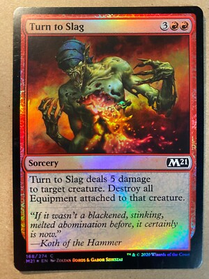 MTG 1x FOIL Turn to Slag Core Set 2021 M21 Pauper Magic the Gathering Card x1 NM | eBay MTG 1x FOIL Turn to Slag Core Set 2021 M21 Pauper Magic the Gathering Card x1 NM | eBay