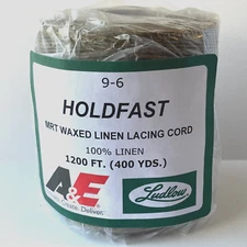 Waxed LINEN CORD lacing cord rug braiding weaving 9-6 twine (6 ply), 1200 ft