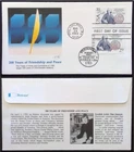 Scott 2036 FDC Benjamin Franklin USA Sweden Dual Cancel Fleetwood Cachet Blue