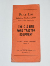 Publicité ancienne 1939 G-S Line Ford équipement tracteur liste de prix années 30