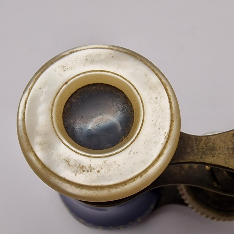 19th century French Blue Guilloche Enamel and Brass Opera Glasses eBay