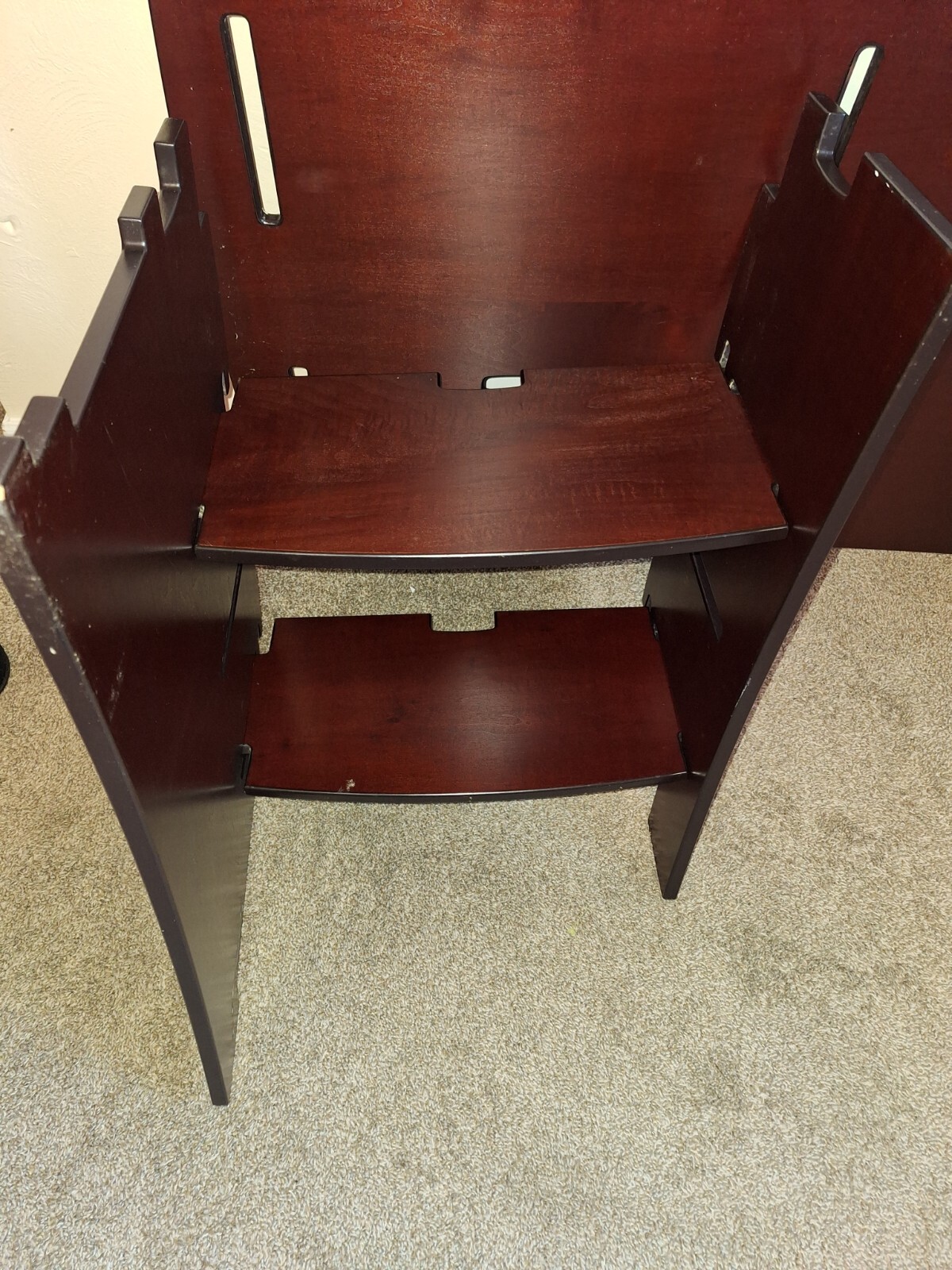Legare Office Straight Desk With Desk Accessory Shelf Dark Wood