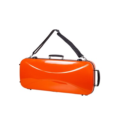 Crossrock Deluxe Glasfaserkoffer für 2 Vollgeigen mit TSA-Schloss   Orange