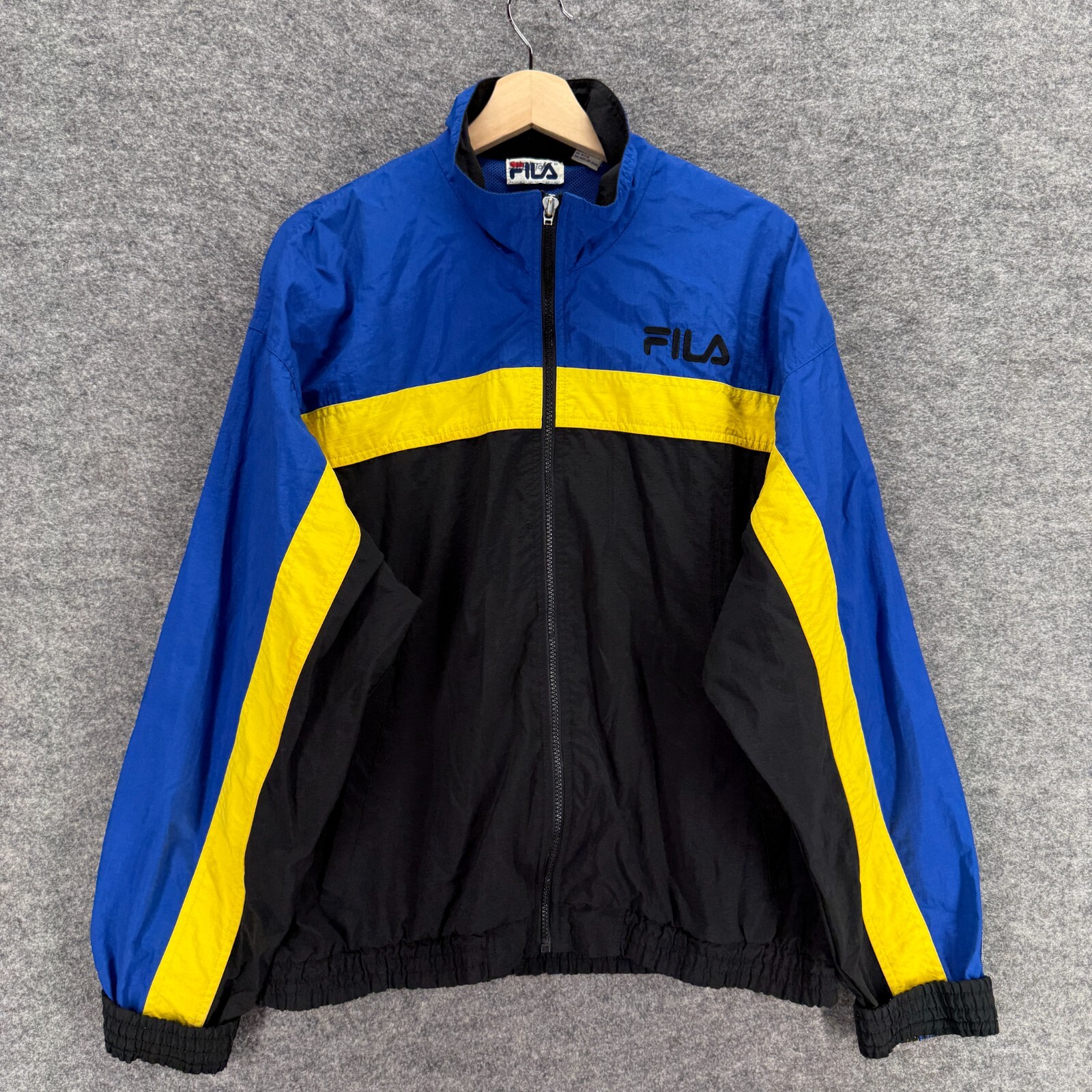 Fila Activewear Track Jacket Uomo L Large Nero Full Zip Foderato Manica Lunga Active