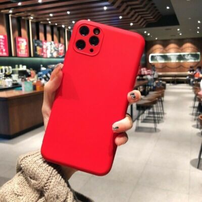 For iPhone 12 11 Pro max XR Case Liquid Silicone Full Camera Protective Cover
