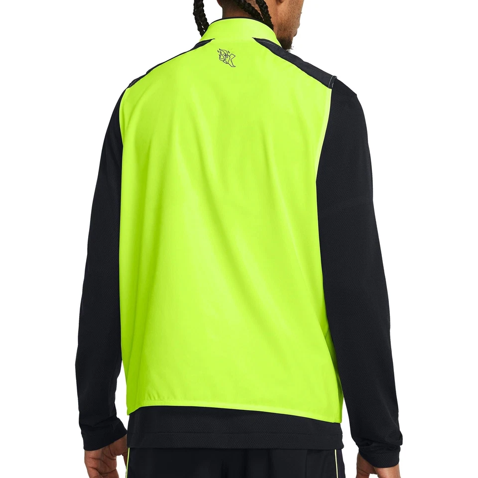 Under Armour Launch Mens Running Gilet Yellow Run Lightweight Breathable - Image 2 of 4