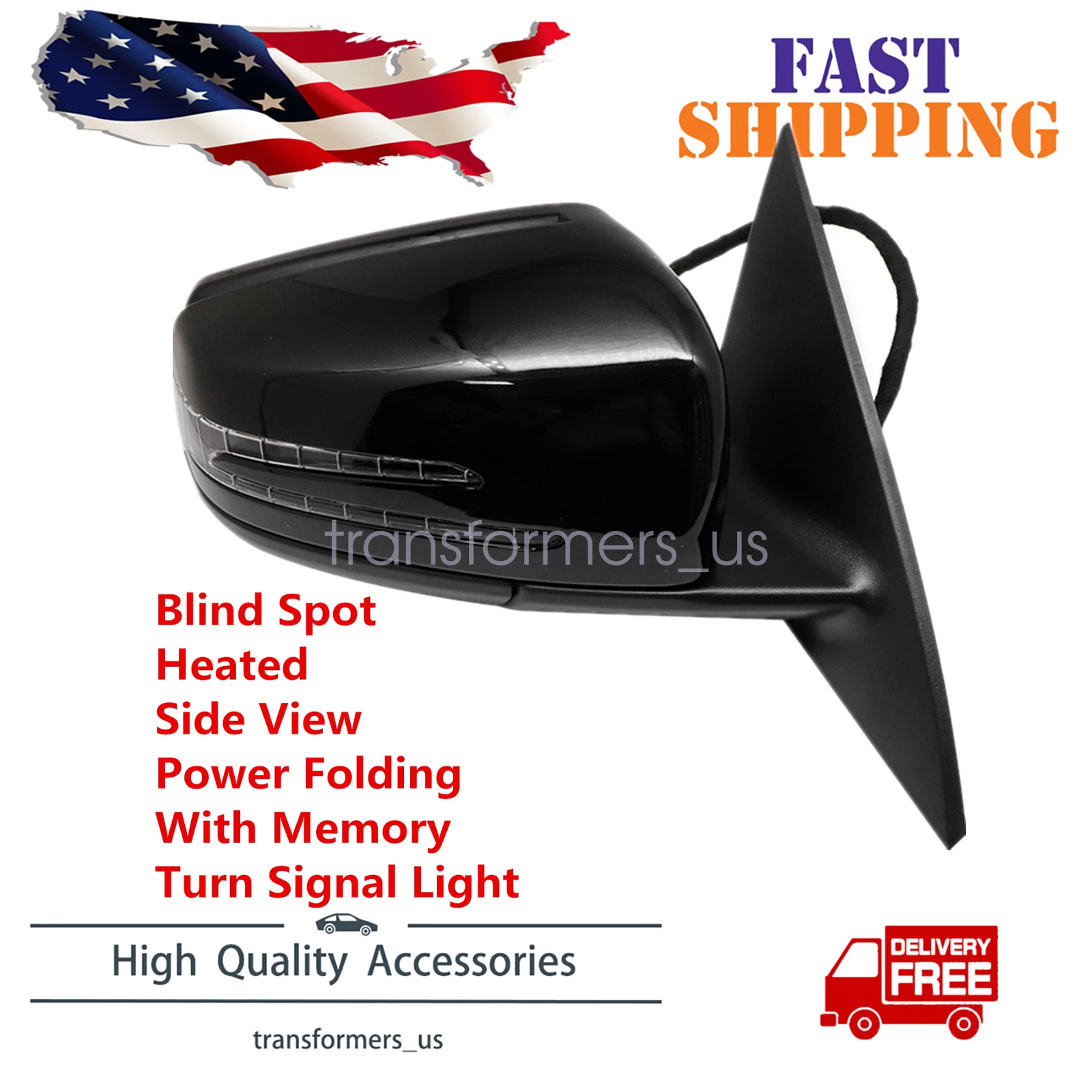 For 2014-2018 Mercedes-Benz CLA250 CLA45 Mirrors Right Side Heated Blind Spot