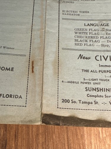 1940s IMCA National Champ Auto Race Program, Florida State Fair, Tampa - Picture 11 of 15