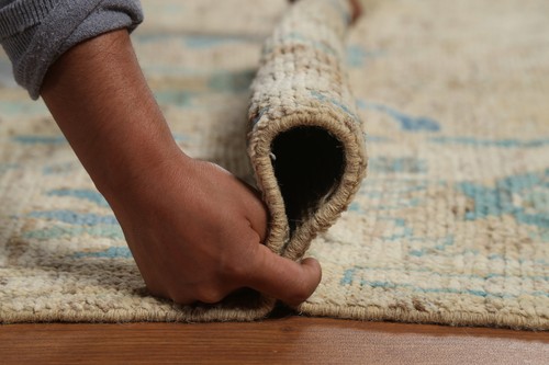Vegetable Dye Turkish Authentic Oushak Rug Hand-Knotted 8x10 ft Gold Color - Picture 18 of 21
