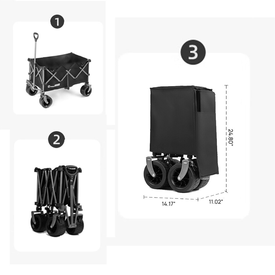 Wagon Folding Cart Collapsible Garden Beach Utility Outdoor Camping