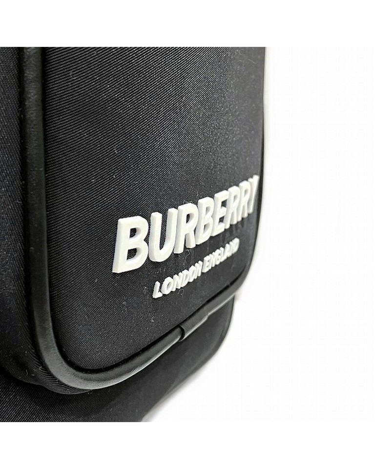 Pre Loved Burberry Small TB Monogram Crossbody Bag Black Crossbody