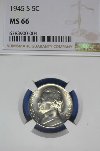 1945 S- NGC 5C MS66 JEFFERSON NICKEL #B49978