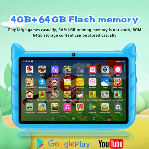 7 Inch Kid Tablet Android 13, 4GB RAM 64GB ROM,1TB Expand,5G Wifi,4000Mah Batter - Picture 2 of 15
