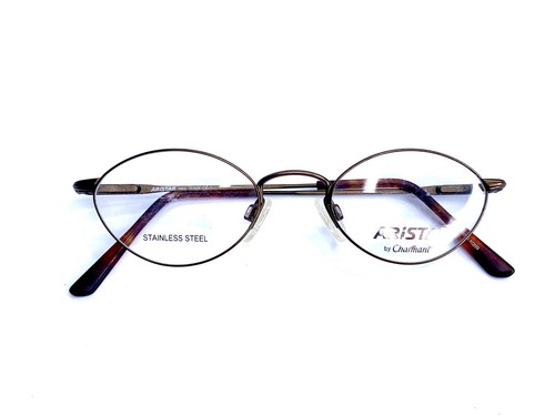 New Charmant Aristar Almond Oval Brown Metal Eyeglasses 6909 056 47 20 140 - Picture 4 of 8
