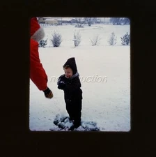 1961 Cute Redhead Boy, Snowball Fresh Snow Realist 3D Stereo Slide