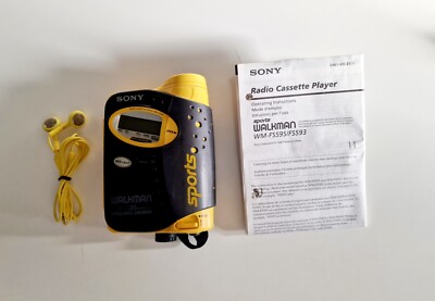 SONY カセットウォークマン WM-FS593 ジャンク品 Rare Sony Sports Yellow Walkman WM-FS593 Radio Cassette