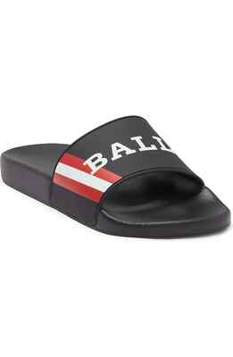 NEW BALLY men\'s simon 6234034 rubber sandals in black logo Bally Mens Simon Black Rubber Sandals US 8 | Mercari main image 4