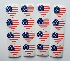 16 Patriotic Stickers/Heart Flag Stickers/USA Flag Stickers/4th Of July Stickers
