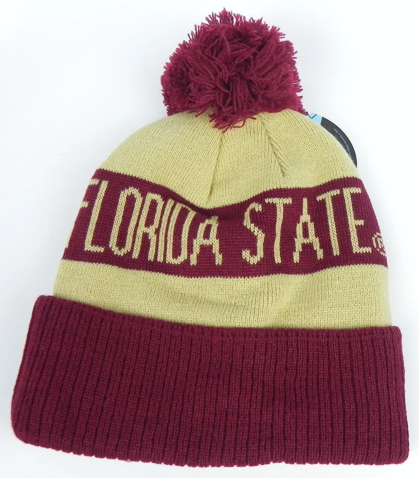 FLORIDA STATE ST. SEMINOLES  NCAA KNIT BEANIE POM ZEPHYR WINTER SKI CAP HAT NWT! - Image 2 of 2