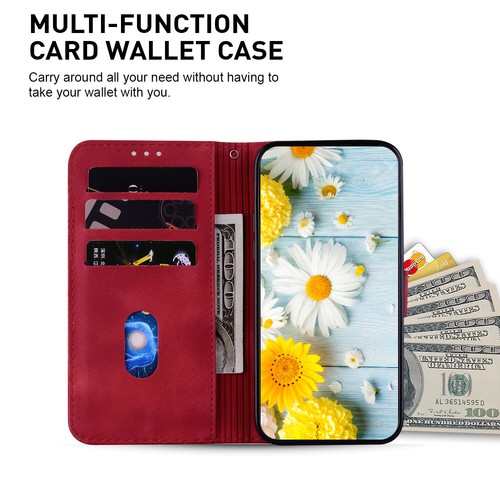 For Google Pixel 8 Pro/7 Pro/7a Embossed Leather Wallet Flip Stand Phone Case - Zdjęcie 36 z 50