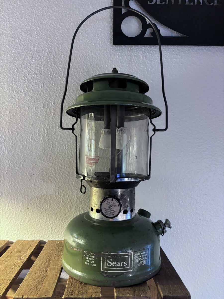 Vintage Sears Coleman 72242 Two Mantle Avocado Green Lantern Vintage Sears Coleman 72242 Two Mantle Avocado Green Lantern