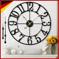 Wanduhr Modern 40Cm Durchmesser Lautlos Vintage FüR Wohnzimmer Schlafzimmer