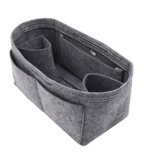 Felt Purse Organizer Insert Zipper Pocket with Two Removeable Bottle Holder