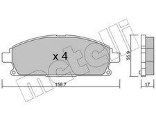 METELLI Bremsbeläge Satz Vorne Bremsklötze für NISSAN X-TRAIL (T30) 22-0406-0