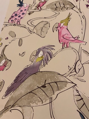 Osborne And Little Quentin Blake Cockatoo Wallpaper - Picture 7 of 9