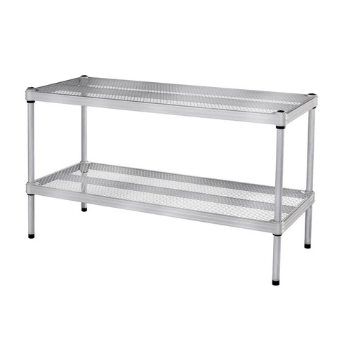 Design Ideas MeshWorks 2 Ebenen Full-Size Metall Aufbewahrung Regal Regal, Silber - Bild 1 von 10
