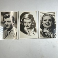 3-Vintage Real Photo Postcards RPPC-Bette Davis, Alice Fay, Robert Walker-EKC