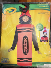 Crayola Rasta Imposta Red Crayon Costume Child 7-10 Candy Theme Body Hat