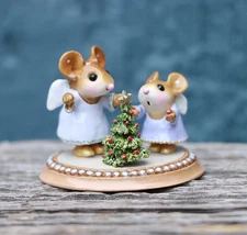 Wee Forest Folk ANGEL'S WEE TREE, WFF# M-343a, Christmas Mouse, LTD 2025