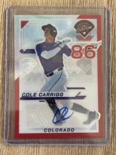 2025 Panini Prospect Edition Cole Carrigg Holo Prospect Red Auto #'d 166/199!!