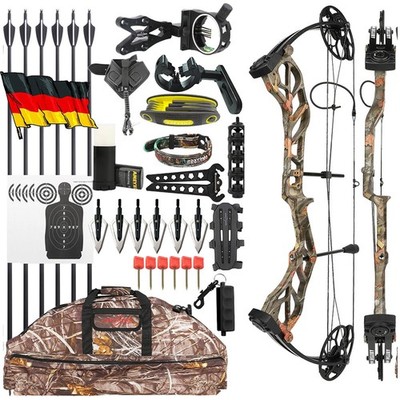 19-70lbs Einstellbar Compoundbogen Jagd Sportbogen Bogenschießen Erwachsene RH