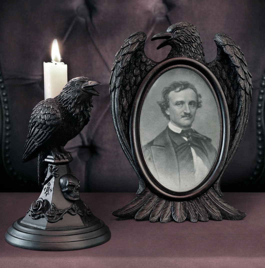 Alchemy Gothic Black Raven Mirror Wall or Free Standing Resin Gift