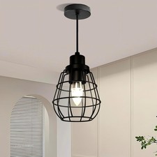 Black Pendant Lights Kitchen Island, Metal Lighting E26 Socket 1 Pack