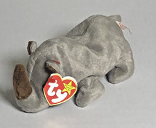     NEW 1996 TY Beanie Baby "Spike" Rhino - Rare Vintage Plush w/ Tag   