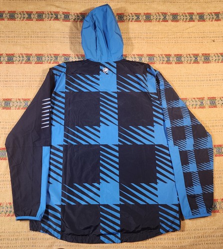 Chaqueta cortavientos New Balance para hombre estampada vuelo rápido azul marino gimnasio entrenamiento XL - Imagen 2 de 9
