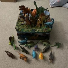 Greenbrier International & Other Plastic/Rubber Dinosaur Lot Of 22 Plus Bag