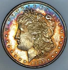1887 P MORGAN DOLLAR PROOF LIKE! GEM BU+ GORGEOUS RAINBOW. NO RESERVE NR #64876