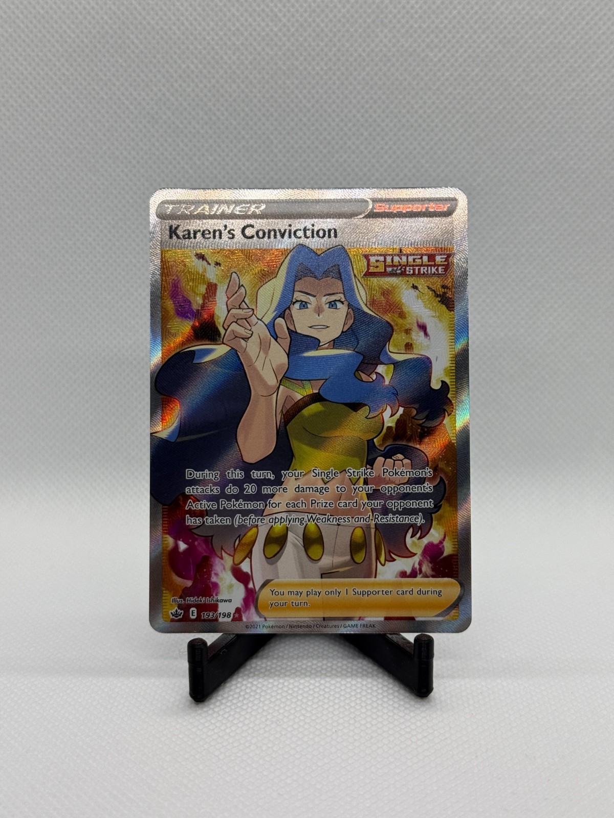 Karen's Conviction (Full Art) 193/198 SWSH06: Chilling Reign Ultra Rare NM