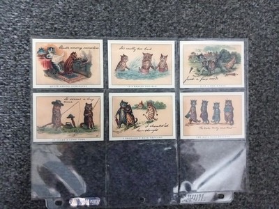 Vintage 2005 Crystal Cat Cards - Louis Wain Cats - Series LW4 Full Set Of 6
