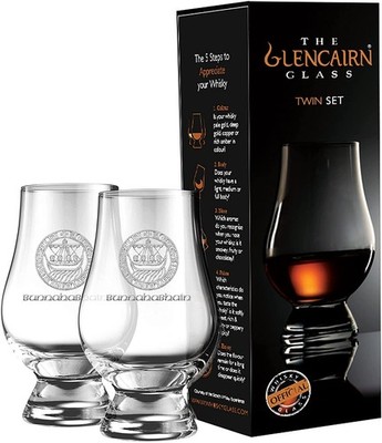 BUNNAHABHAIN ISLAY CREST GLENCAIRN TWIN PACK SCOTCH MALT WHISKY GLASSES