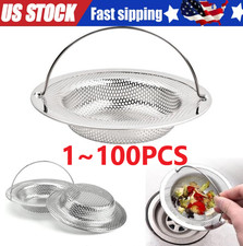 Kitchen Sink Strainer Large Wide Rim 4.5" Stainless Steel Mesh Drain Filter