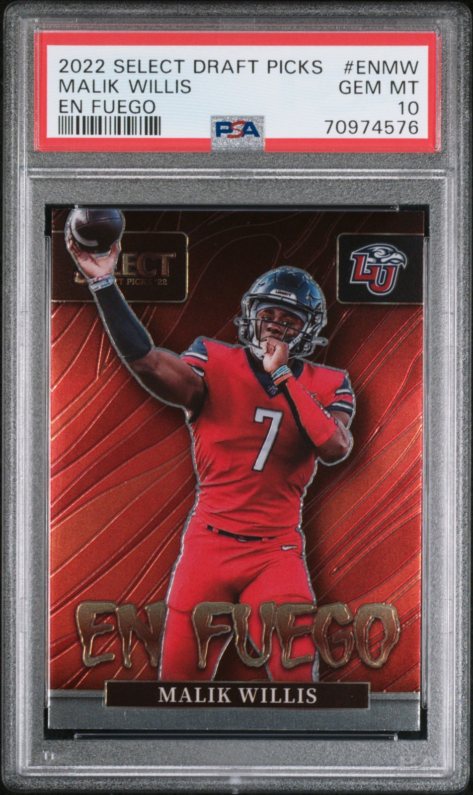 Malik Willis Panini Select Draft Picks EN Fuego #ENMW Base