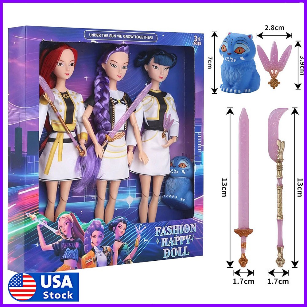 3PCS Gift Cosplay Kpop Demon Hunters Action Figures Mira Rum